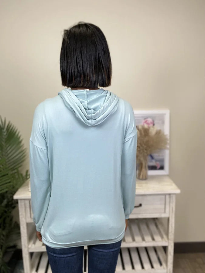 Simple and Fresh Women's Soft Solid Zip Up Hoodie Jacket