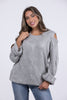 So Much Love Women's Cold Shoulder Wide Sleeve Sweater