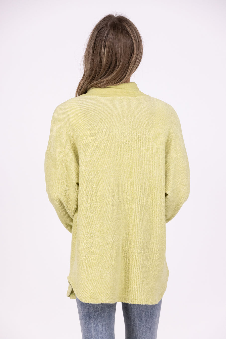 Oversized Women's Textured Button Up Long Sleeve Top *Final Sale*