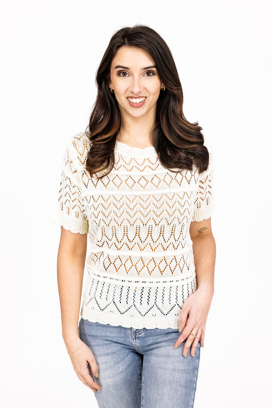 Make The Date Women's Short Sleeve Solid Knit Top