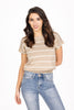Women's Striped Short Sleeve Sweater