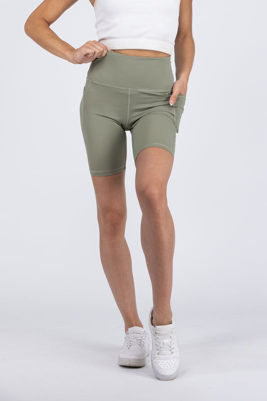 In The Groove Women's Sporty High Waisted Bike Shorts