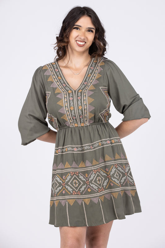 Take Control Women's Flared V-Neck Dress * Final Sale*