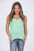 One More Try Women's V-Neckline Knit Casual Tank Top