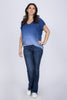 Snap Off Women's Ombre Short Sleeve Top