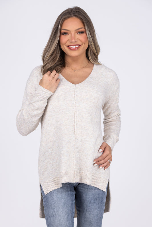 Seam Dream Women's V-Neck Hi Lo Sweater *Final Sale*