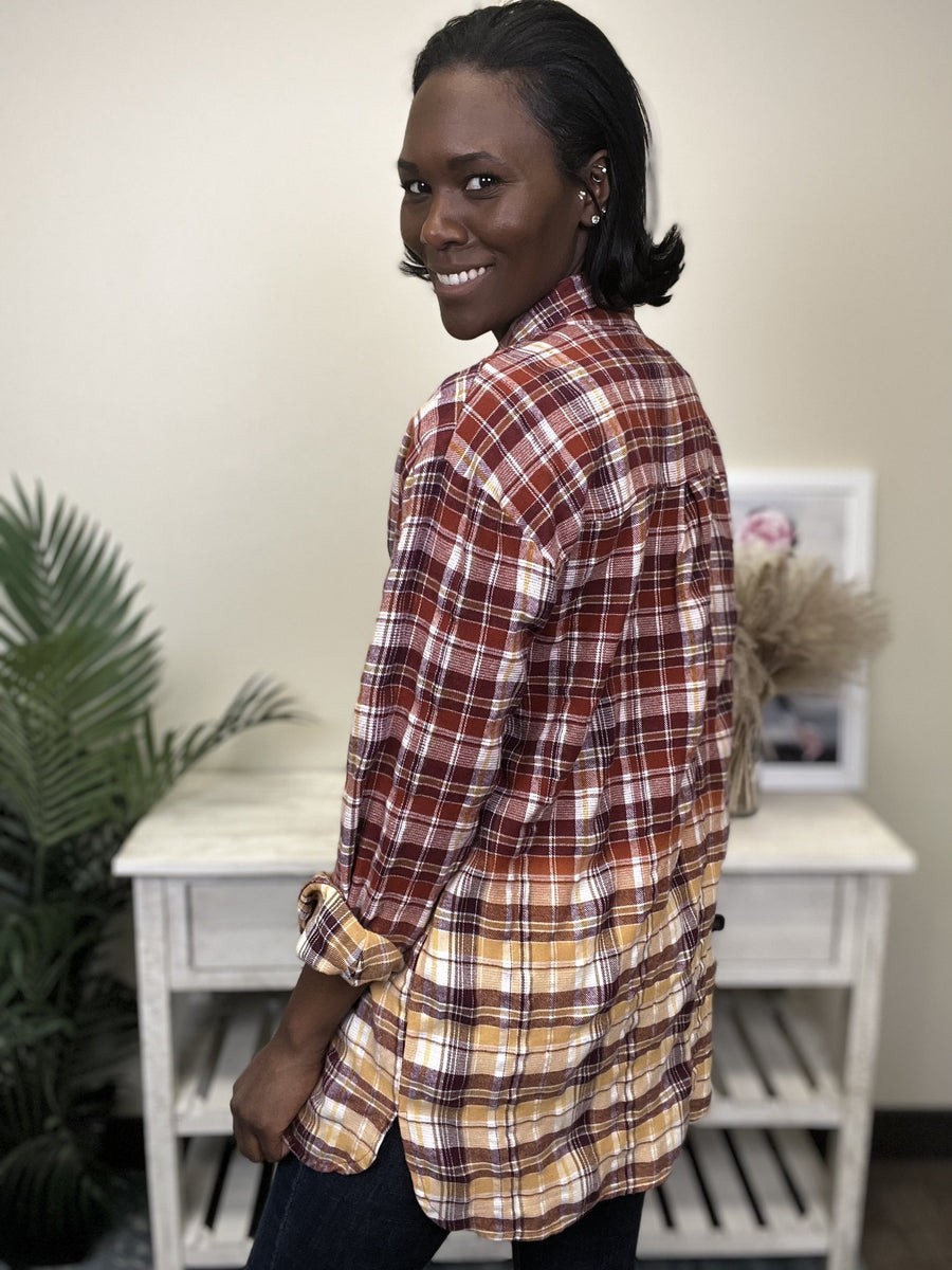 Nothing To Say Women's Plaid Button Down Long Sleeve Top *Final Sale*