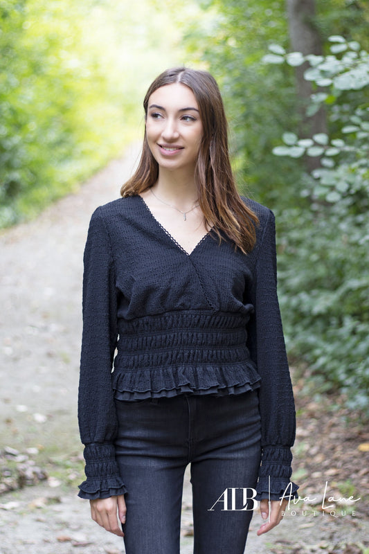 Make Or Break Women's Woven Smocked Long Sleeve Top *Final Sale*