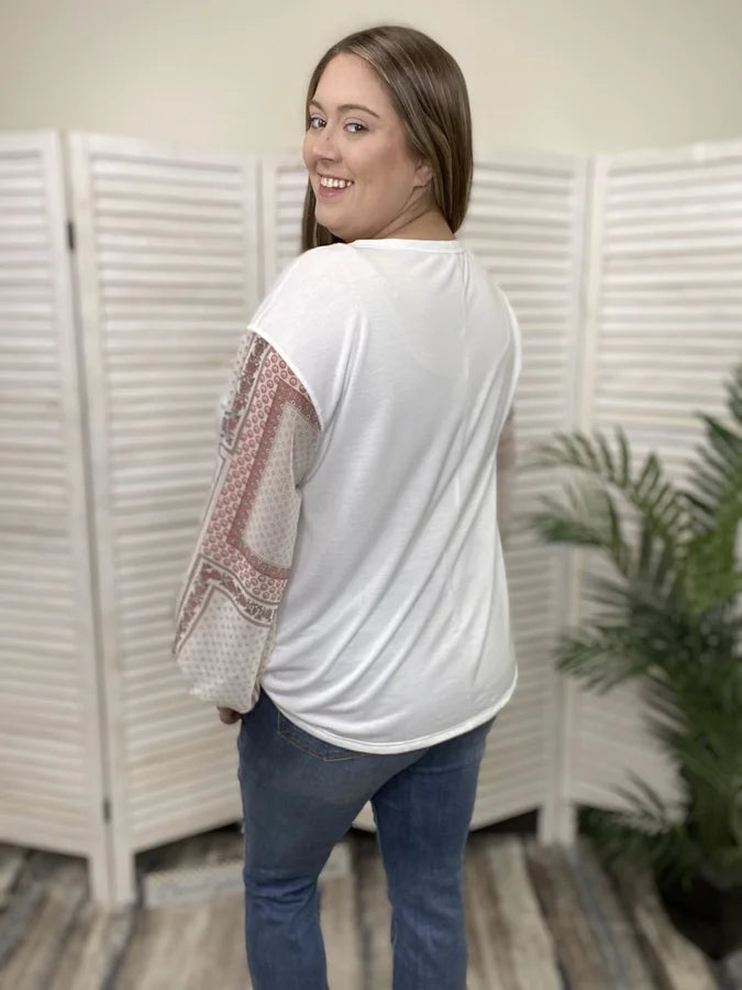 You Make Me Blush Women's Patchwork Long Sleeve Top *Final Sale*