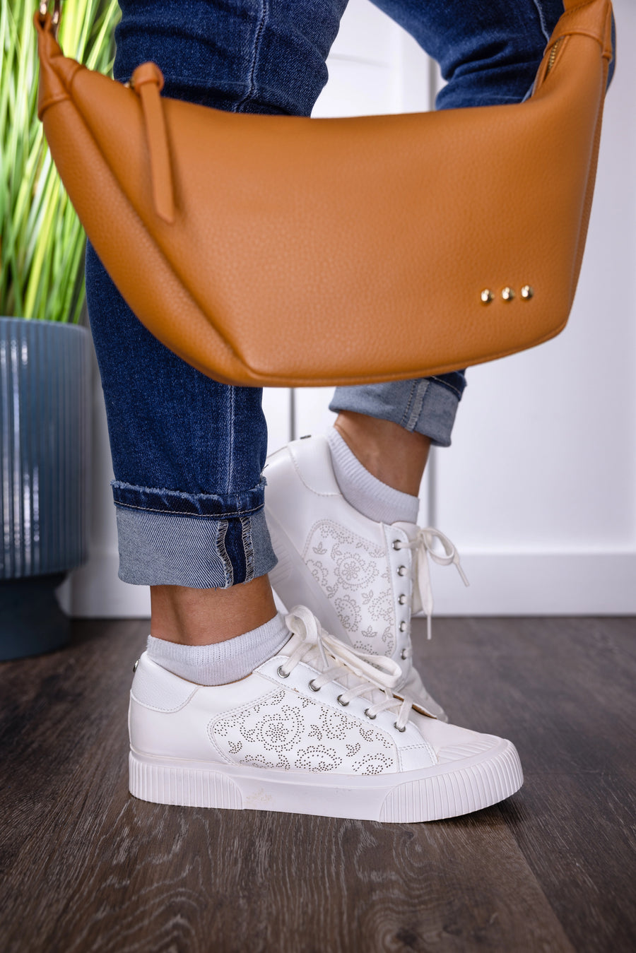 Yellow Box Gallen Faux Leather Lace-Up Paisley Sneaker