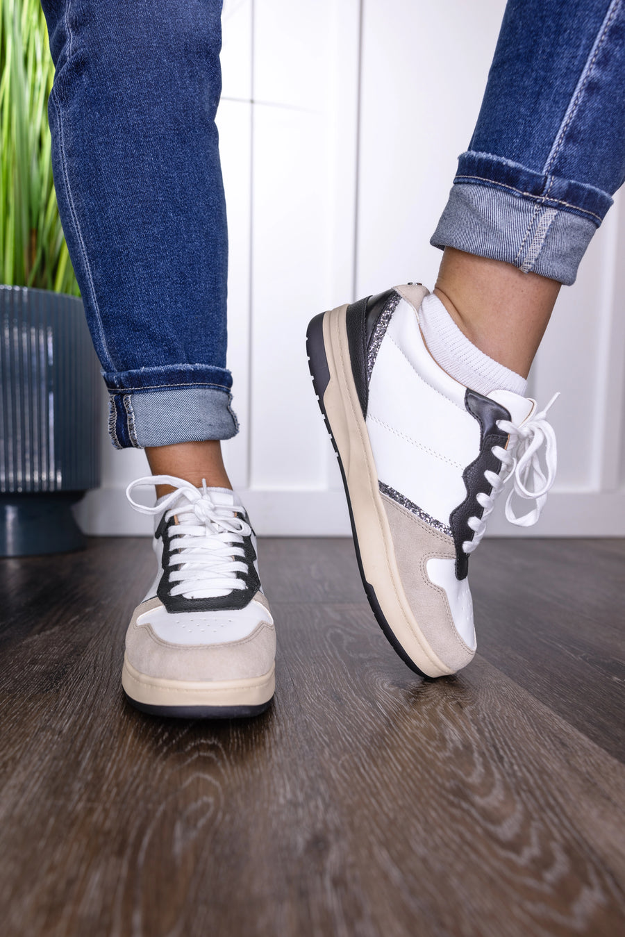 Yellow Box Niko Faux Leather Lace-Up Court Sneaker