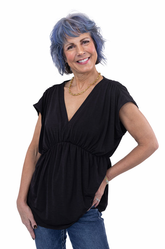 This is My Life Women's V-Neck Wrinkle Free Short Sleeve Top