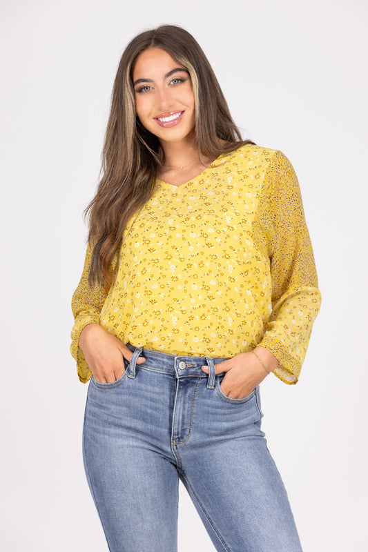 By The Phone Women's V-Neck Long Sleeve Top *Final Sale*