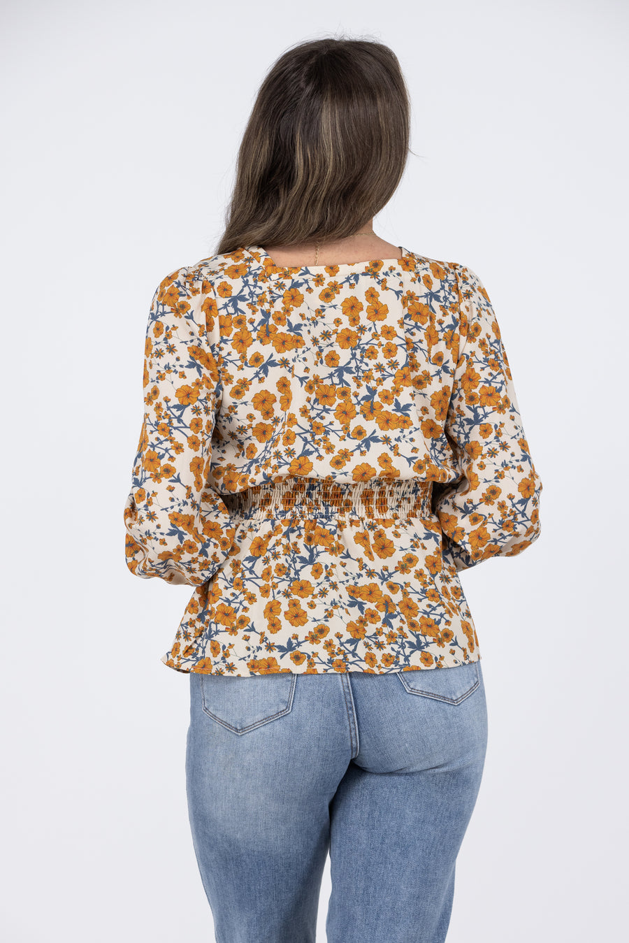 Like It Like That Women's Floral Flared Hem Long Sleeve Top *Final Sale*