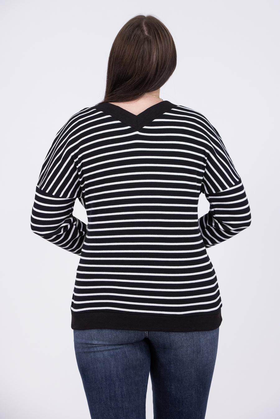 Space For Two Women's Striped Knit Long Sleeve Top *Final Sale*