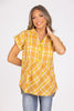 Live Tonight Women's Baby Doll 1/2 Button Up Collared Short Sleeve Top *Final Sale*