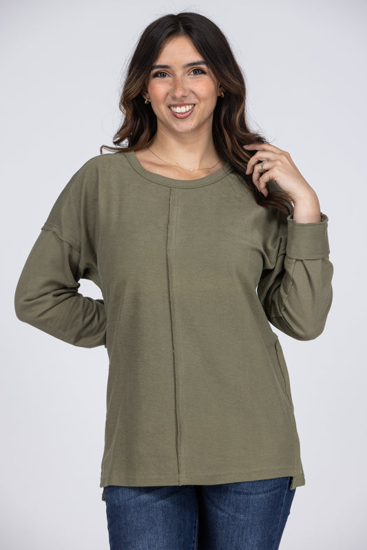 Joyful Moment Women's French Terry Long Sleeve Top *Final Sale*