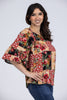 Love Me Like That Women's Flowy Patchwork Print Blouse Top