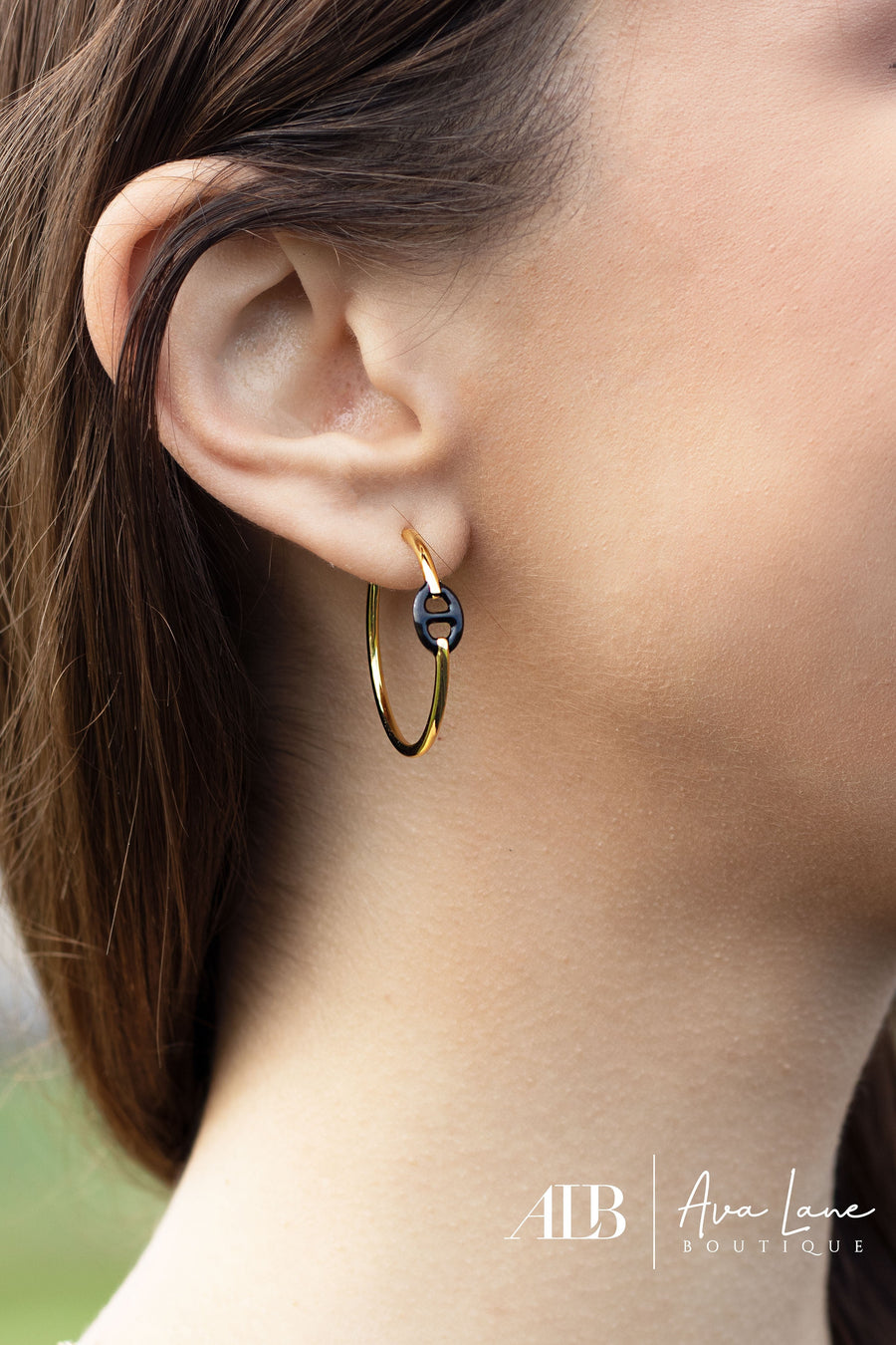 Button Hoop Earrings