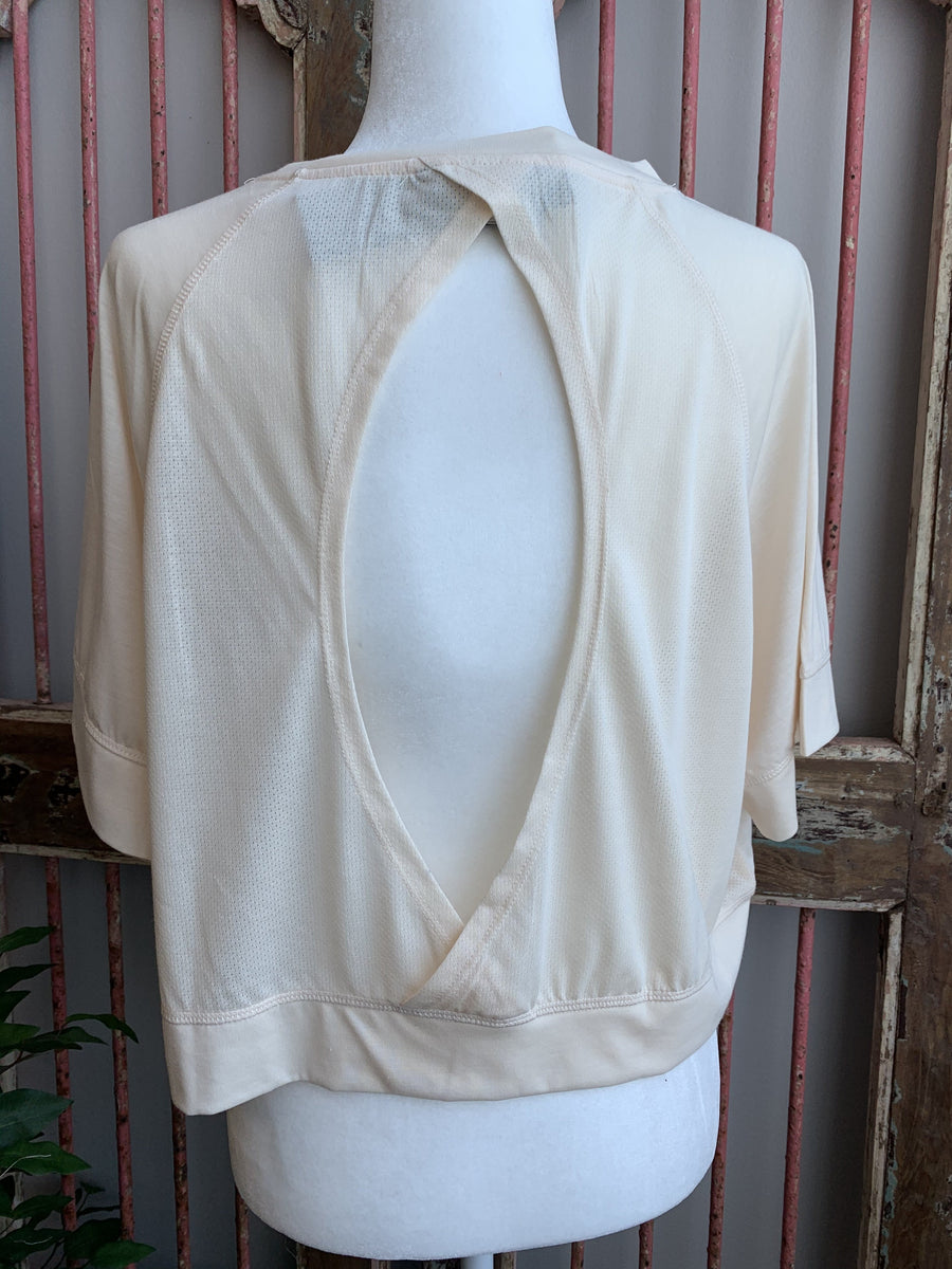 Cutout Women's Sporty Loose Short Sleeve Crop Tee *Final Sale*