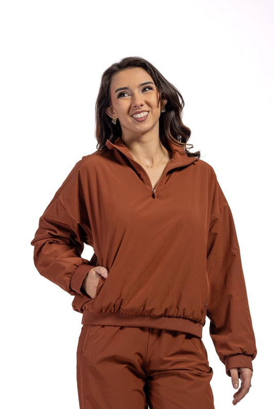 Women's Mock Neck Pullover Jacket