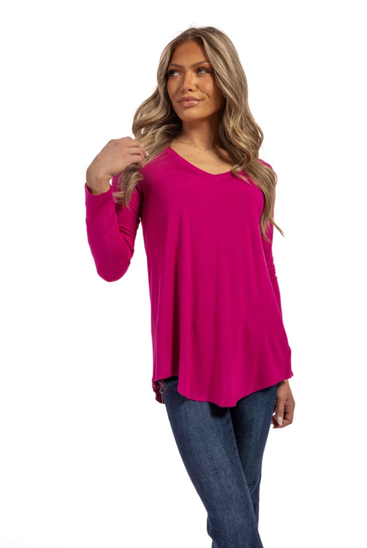 World Women's Classic Hi-Lo Long Sleeve Top