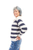 Women's Classic Striped Popcorn Knit Sweater