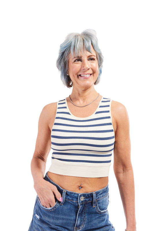 Women's Striped Scoop Neck Bralette