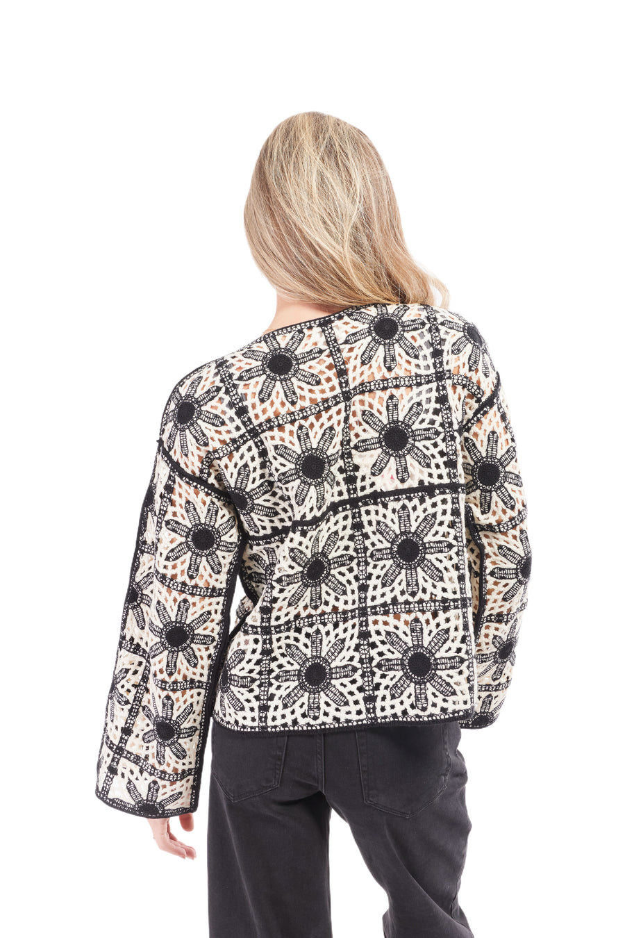 Women's Crochet Knit Long Sleeve Top