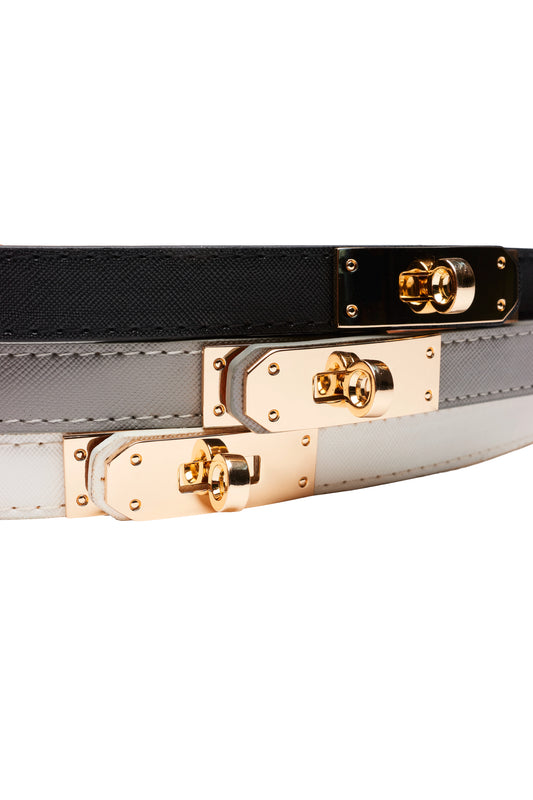 Women's Thin Turn Lock Belt