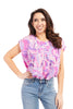 Women's Bold Printed Cap Short Sleeve Top
