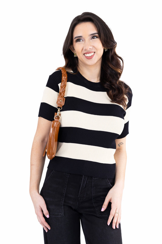 Women's Stripe Short Sleeve Top