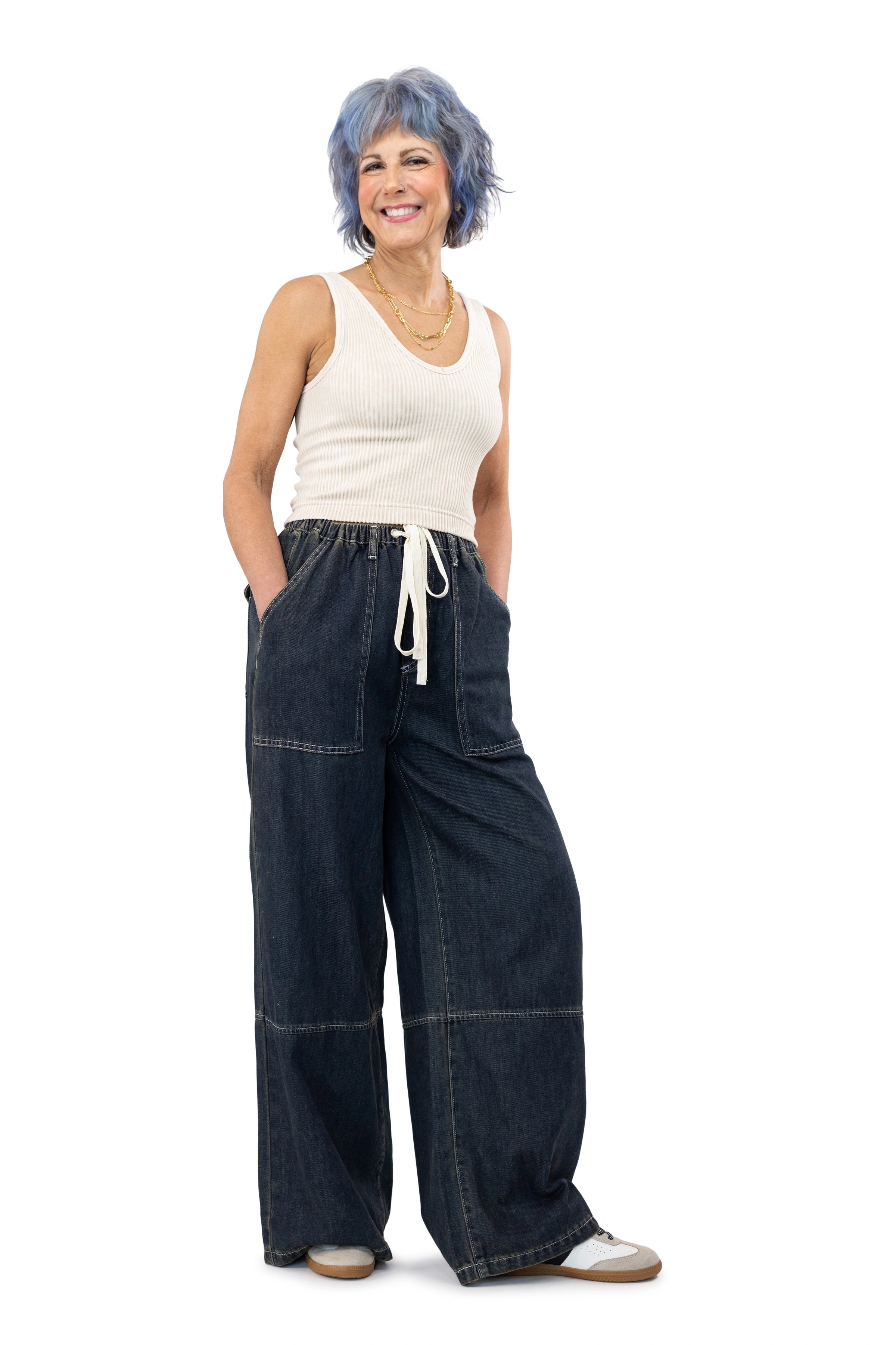 Women's Denim Drawstring Pants – Ava Lane Boutique
