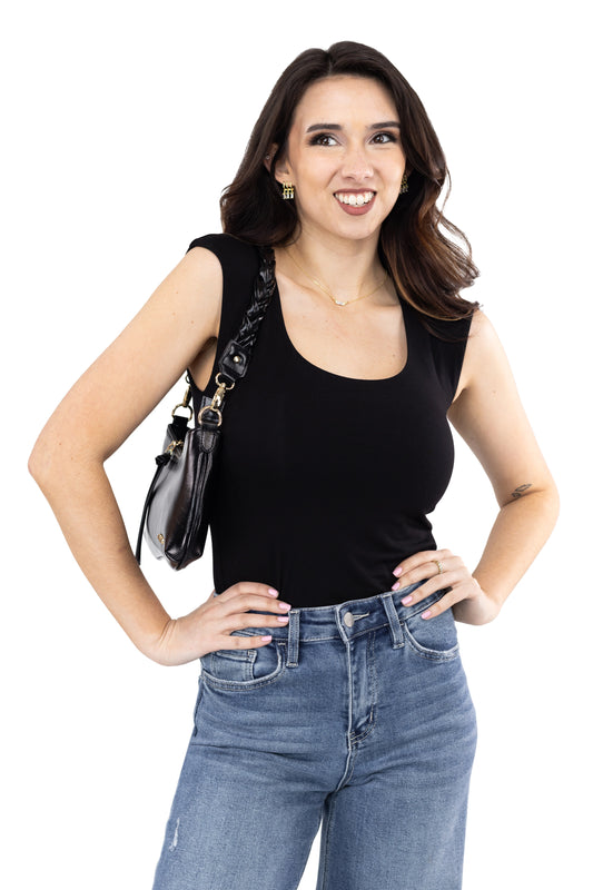 Juniors Slim-Fit Double Layered Knit Cap Sleeve Top