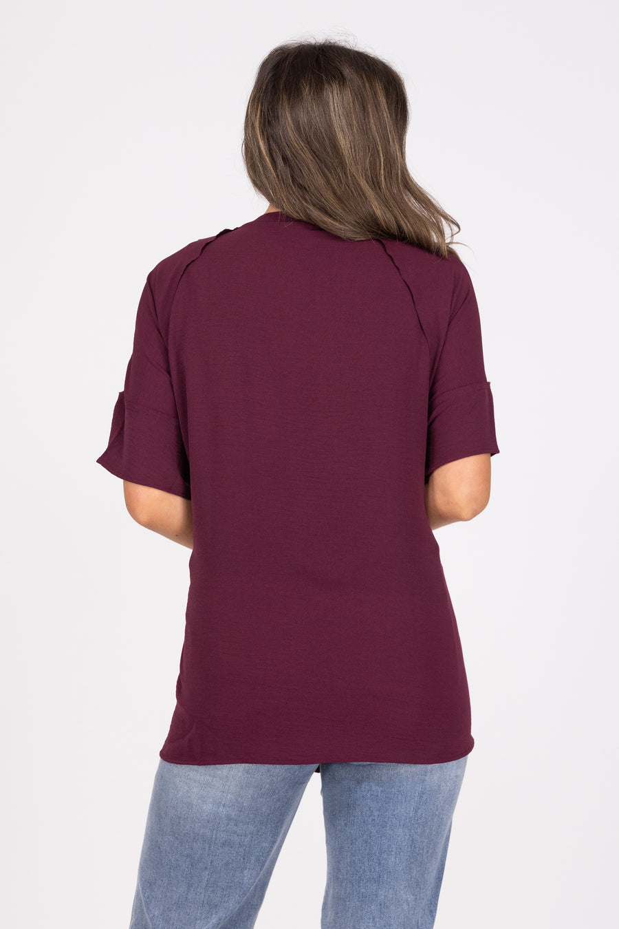 With The Wind Women's V-Neck Short Sleeve Top *Final Sale*