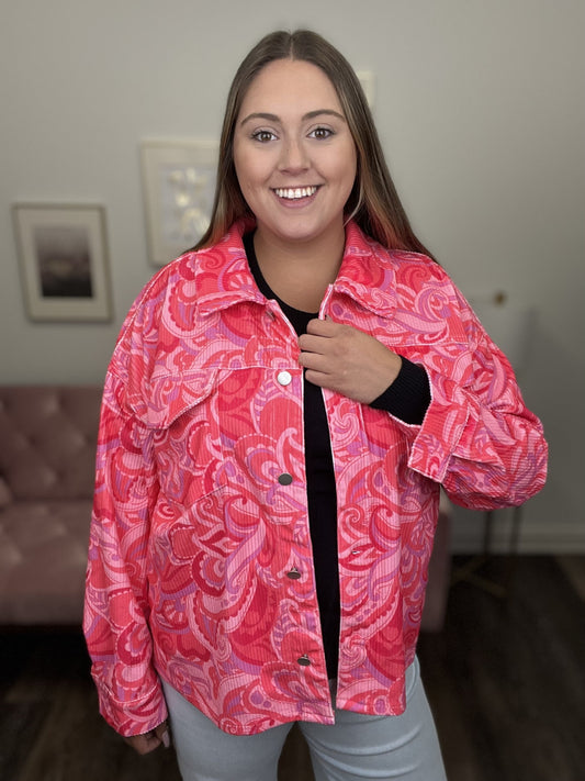 Blossoming Beauty Women's Bright Paisley Shacket *Final Sale*