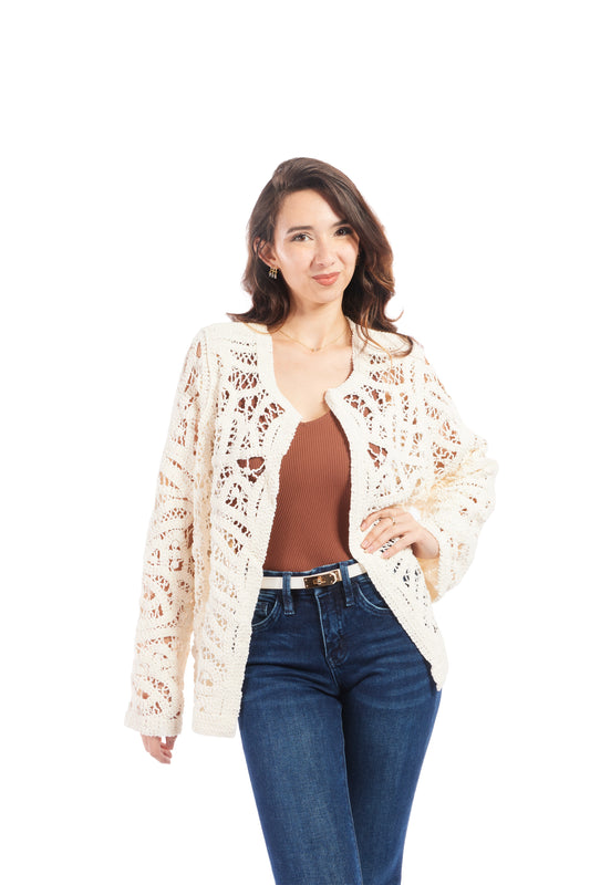 Women's Lightweight Boho Open Knit Cardigan
