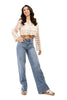 Always Positive Women's Crochet Bell Sleeve Crop Top