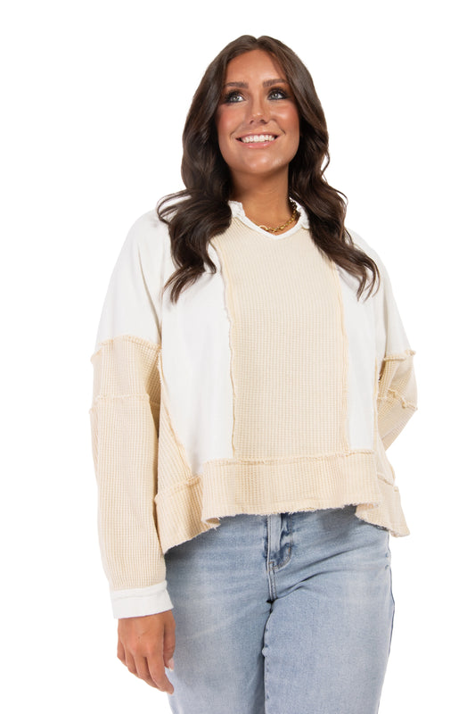 On Solid Ground Women's Frayed Oversized Long Sleeve Top * Final Sale*
