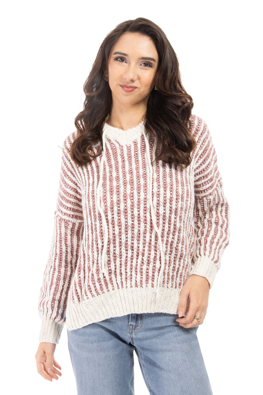 Party It Up Women's Knit Long Sleeve Hooded Sweater