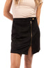 She's Got Class Women's Edgy Side Zipper Faux Suede Skirt *Final Sale*