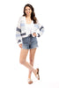 Women's Modern Striped Knit Cardigan