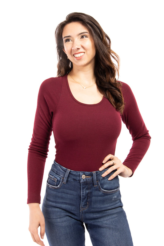 Ribbed Women's Slim-Fit Long Sleeve Bralette *Final Sale*