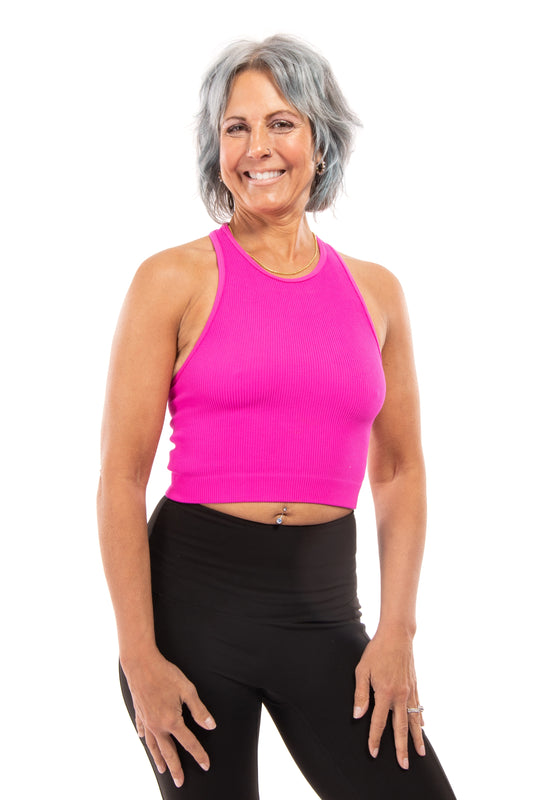 Sweet As Pie Women's High Neck Racerback Ribbed Bralette