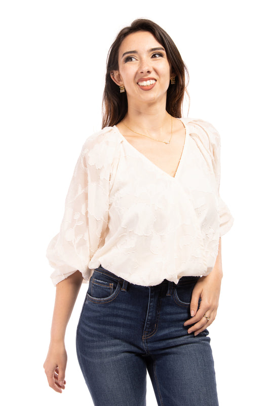 It's Time Women's Semi Sheer Long Sleeve Bodysuit