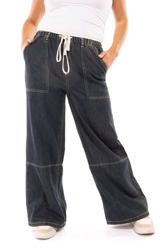 Women's Denim Drawstring Pants