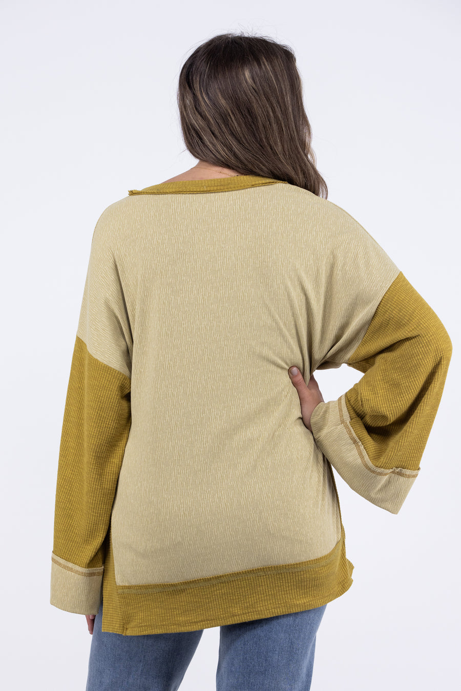 With Me Women's Textured Knit Long Sleeve Top *Final Sale*