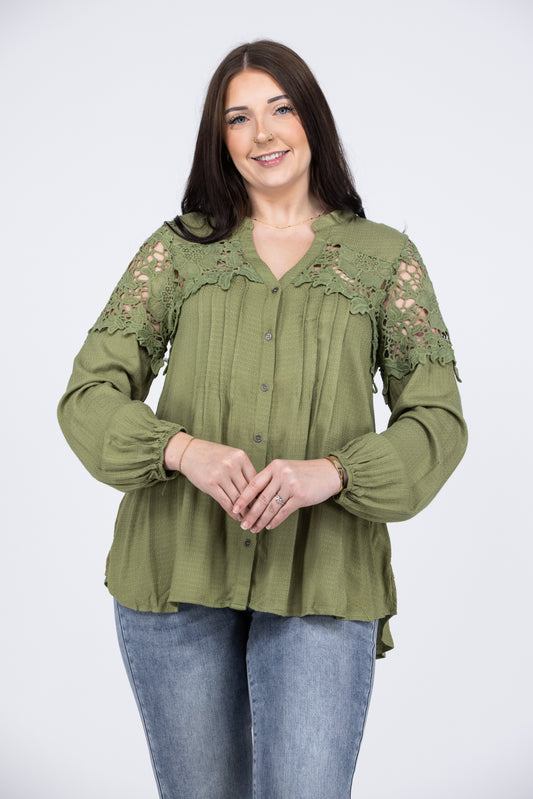 Eyes On You Women's Crocheted Long Sleeve Top