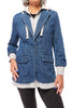 Risen Women's Blazer with Hoodie Denim Jacket