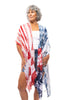 Bold Stripes & Bright Stars Women's Short Sleeve Kimono *Final Sale*